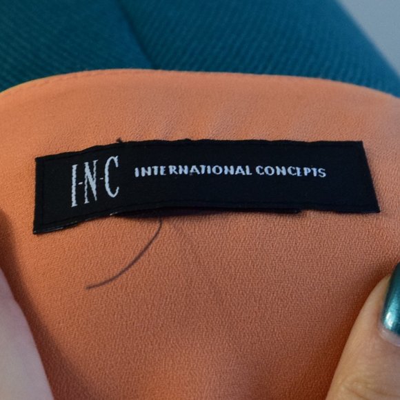 Fall Colours Silk Orange to Red Ombre Dress V-Neck - Picture 8 of 8